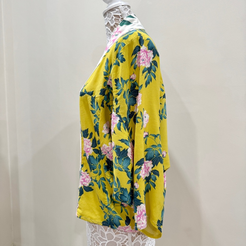 Anthropologie Floral Boho Open Front Kimono Top Cottagecore OS - Picture 7 of 9